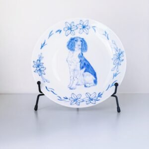 Hand-painted Blue and White Porcelain Ceramic Plate