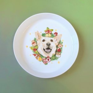 Hand-painted portrait Pet plate（Medium）
