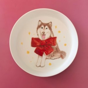 Hand-painted portrait Pet plate（Large）